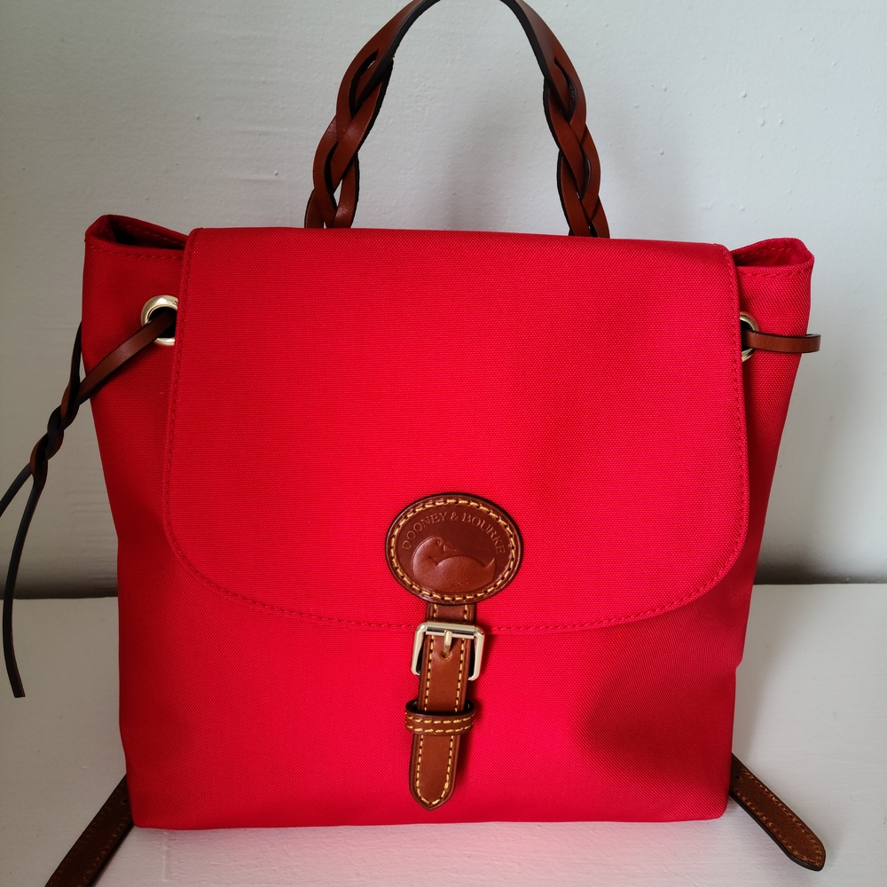 Red Leather Women's Backpack